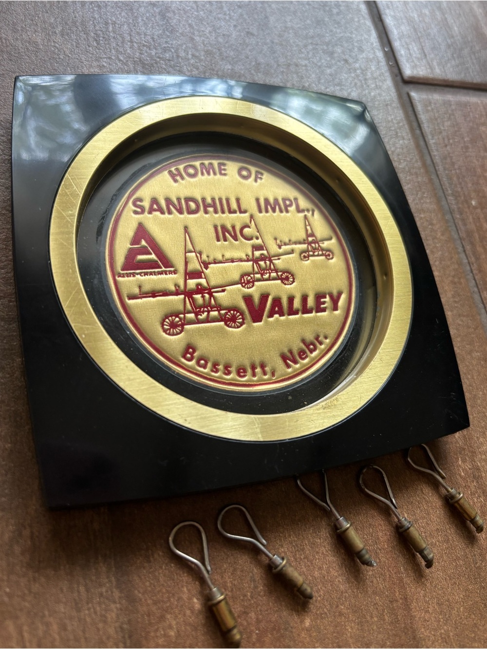 Vintage Valley Sandhill Implement Bassett Nebraska Advertising Key Holder Tray
